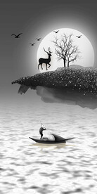 新中式禅意山水玄关