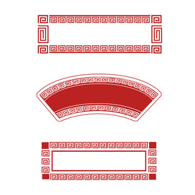 中国风边框回字复古红色标题框