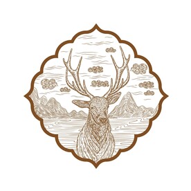 鹿矢量插画