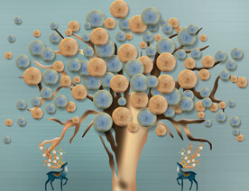 轻奢装饰画 麋鹿 树