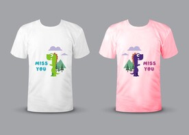 卡通恐龙T恤图案