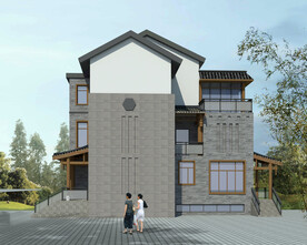 中式风格别墅外观设计案例效果图