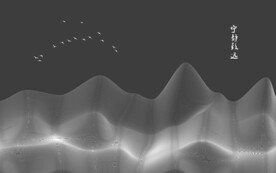 禅式中国风抽象线条山水装饰背景