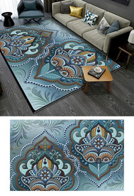 转运曼陀罗抽象花纹浮雕地毯