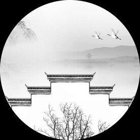 高清分层圆形装饰画