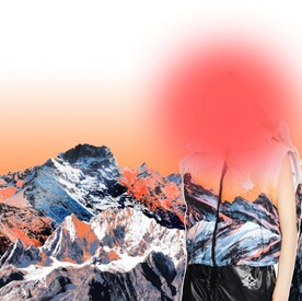 橙色  渐变  雪山