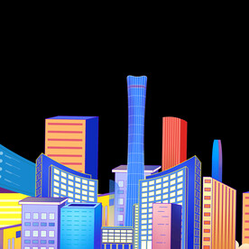 原创插画建筑装饰元素