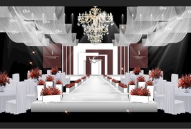 红白色婚礼效果图