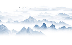 现代山水沙发背景墙