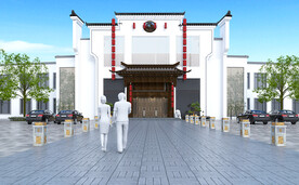 校门地板砖街道建筑