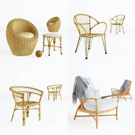 现代北欧休闲沙发椅凳