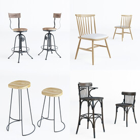 现代北欧休闲沙发椅凳