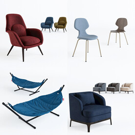 现代北欧休闲沙发椅凳