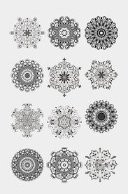 CDR矢量圆形装饰花纹