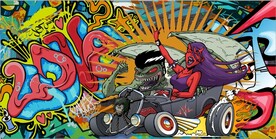 LOVE嘻哈摇滚街头涂鸦背景墙