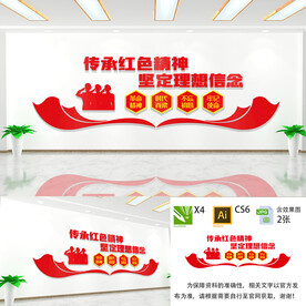 传承红色精神文化墙