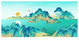 国风山水插画 江山图