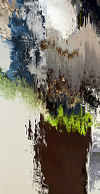 灰绿色抽象色块笔触拼接油画玄关