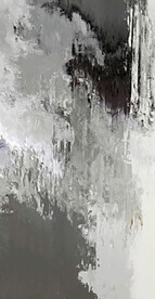 黑白灰轻奢手绘抽象油画装饰画