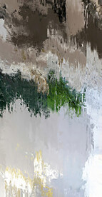 灰绿抽象色块笔触拼接油画玄关