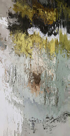 抽象色块笔触拼接油画玄关