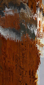 红色抽象色块笔触拼接油画玄关