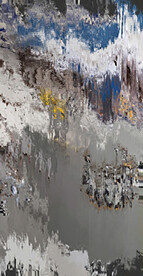 灰色抽象色块笔触拼接油画玄关