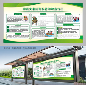 山洪防御科普知识展架海报展板