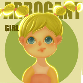 头像卡通女孩 插画