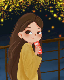 街拍卡通女孩 插画