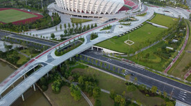 清远奥林匹克体育中心黄昏日落航