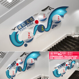 诚信文化楼道文化墙