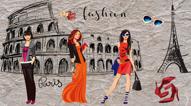 女装店工装背景墙