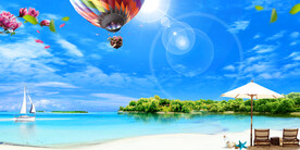 唯美蓝天白云电视背景墙