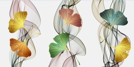 轻奢装饰画 杏叶 弧线