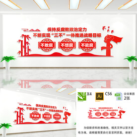 坚持三不一体推进文化墙