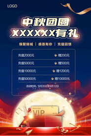 中秋会员充值海报