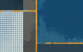 蓝色几何现代北欧抽象地毯