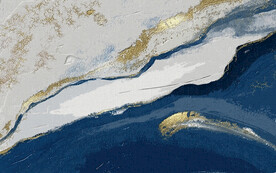 蓝金侘寂ins风北欧抽象地毯