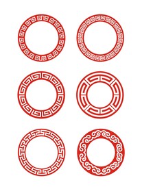 中国风中式花纹圆形回纹古典边框