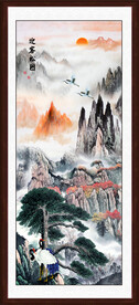 迎客松国画