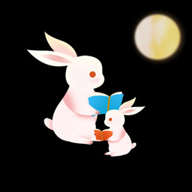 教师节兔子元素