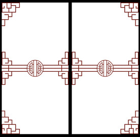 高清分层透明底推拉门打印图