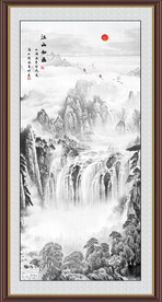 竖幅水墨画