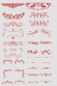 矢量欧式花纹花边装饰花纹
