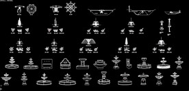 各种喷泉CAD图库