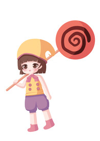 扛着糖果的小女孩