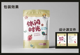 休闲零食包装效果图和平面图  