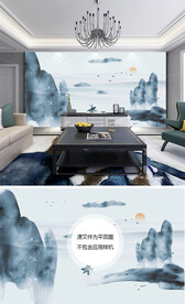 山水电视背景墙