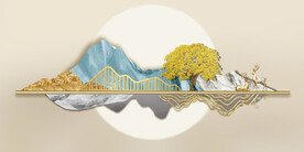 轻奢装饰画 光影立体画 麋鹿